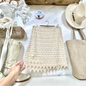 Beautiful Crochet/lace boho skirt w shabby chic resort vacay party vibe